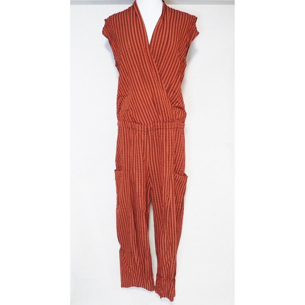 Zero + Maria Cornejo Red Striped Sleeveless Jumpsuit, Size 4